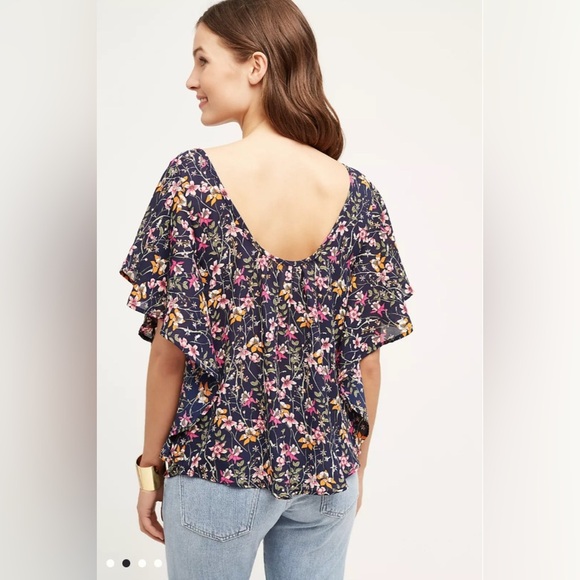Anthropologie Maeve Zita Blouse Floral fairycore girly Print Women's size xL - Picture 4 of 6